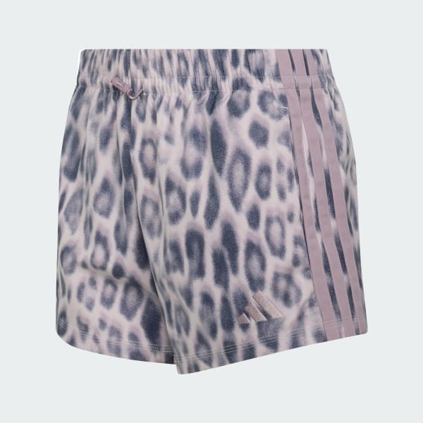 Multicolor Shorts Seasonal Essentials Tejidos con Estampado de Leopardo y las 3 Franjas