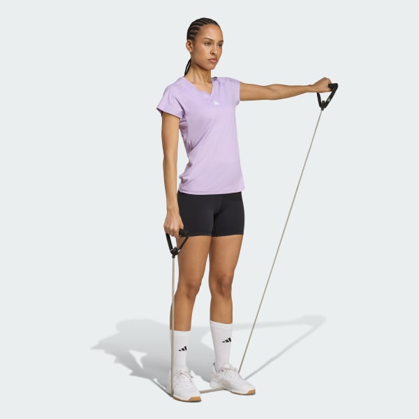 Purpura Polo Minimalista AEROREADY Train Essentials Cuello en V