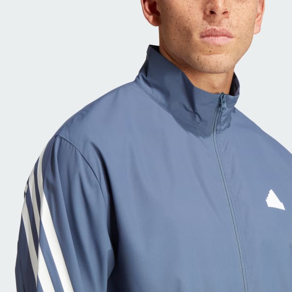 Adidas blue windbreaker hot sale