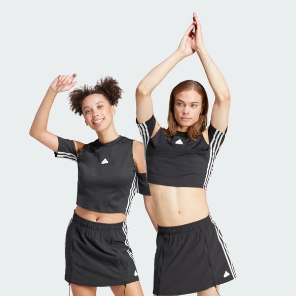Schwarz Express All-Gender Crop-Shirt