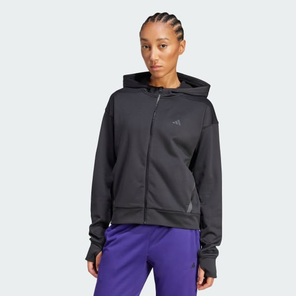 Noir Veste à capuche entièrement zippée Game & Go