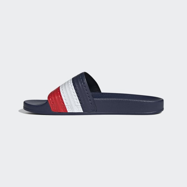 red and black adidas slides