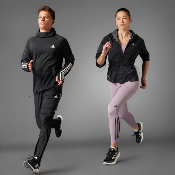 Black Own the Run 3-Stripes Hoodie