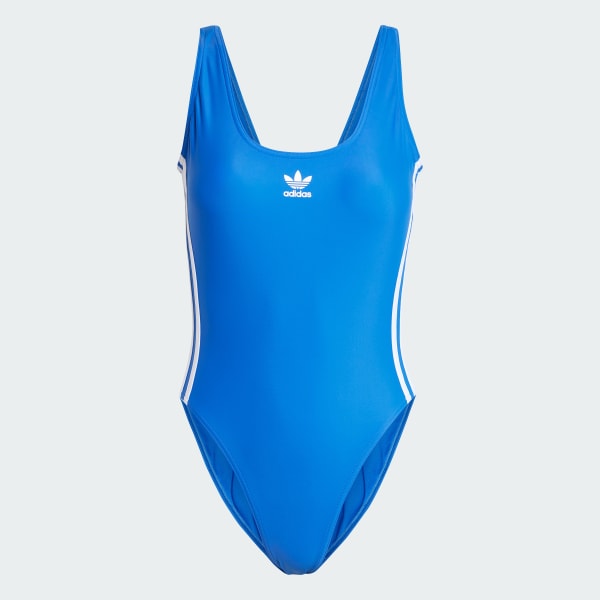 Azul Traje de Natación Adicolor 3 Tiras