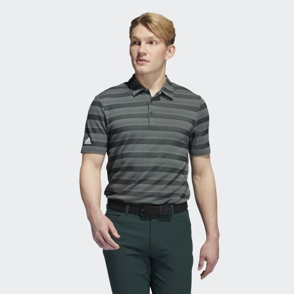 Green Two-Color Striped Polo Shirt DL275