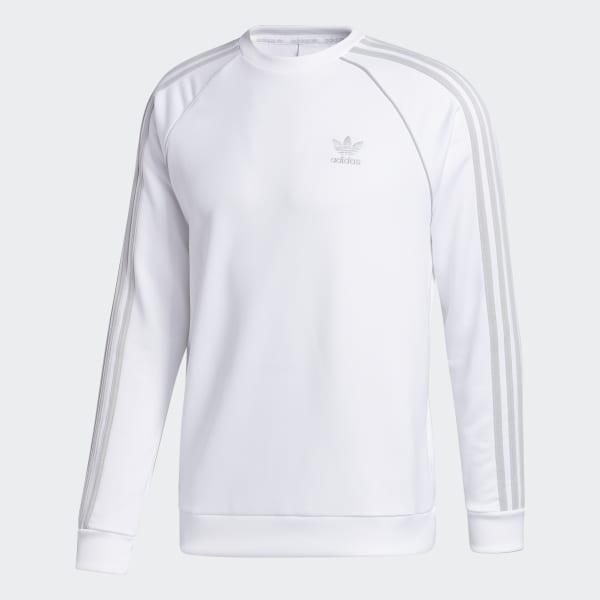 white adidas crew sweatshirt
