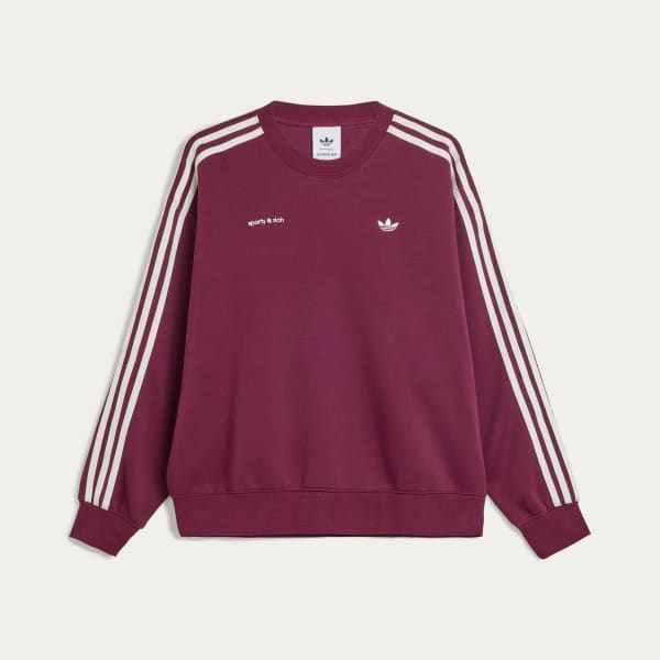 adidas x Sporty & Rich Sweatshirt - Burgundy | Free Shipping