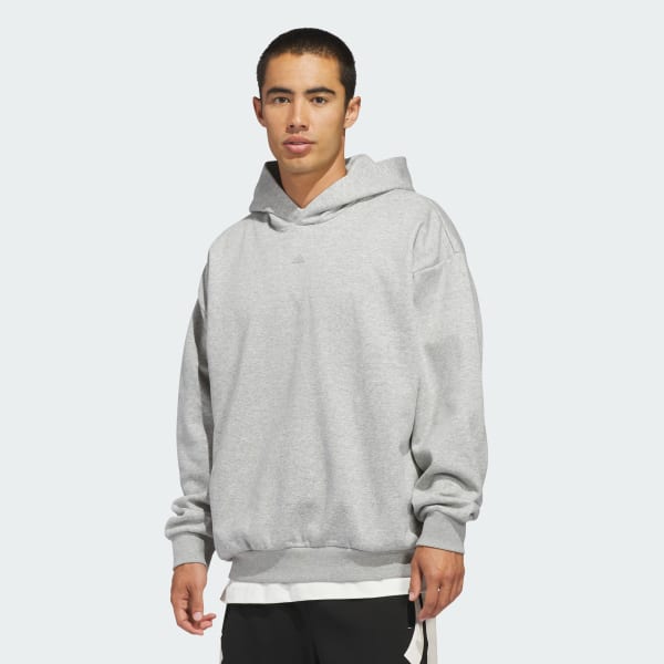 Grijs adidas Basketball Fleece Hoodie (Uniseks)