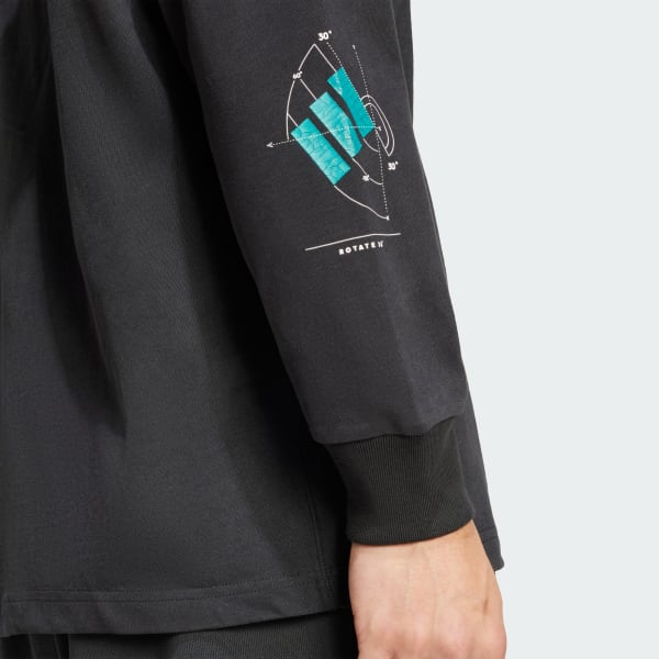 adidas Equipment Long Sleeve Graphic Tee - Black | Free
