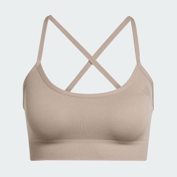 Brown Workout Essentials Light-Support Knit Bra