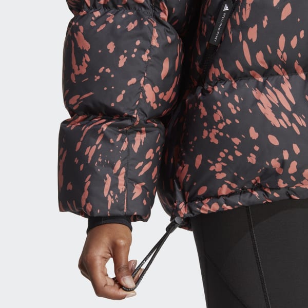 Brown adidas by Stella McCartney Mid-Length Printed Padded Winter Jacket