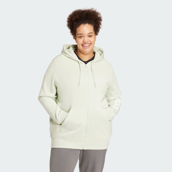 Green Essentials Linear Full-Zip French Terry Hoodie (Plus Size)