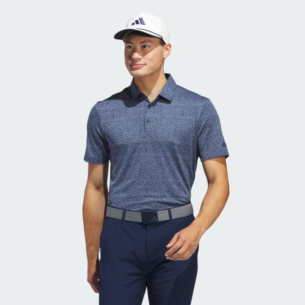 adidas Men's Golf Ultimate365 Jacquard Polo Shirt - Blue adidas US