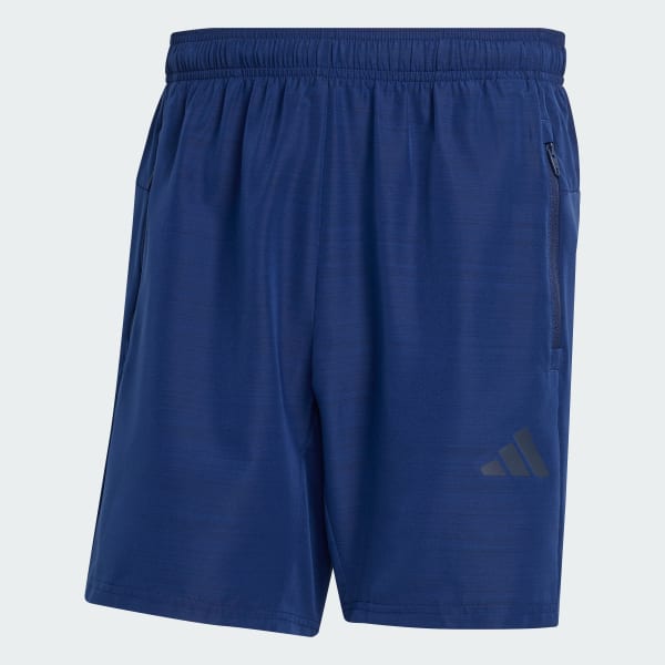 Blue WORKOUT ESSENTIALS BASE MELANGE WOVEN SHORT