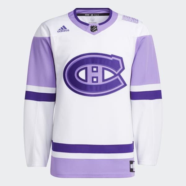 White Canadiens Hockey Fights Cancer Jersey TG752