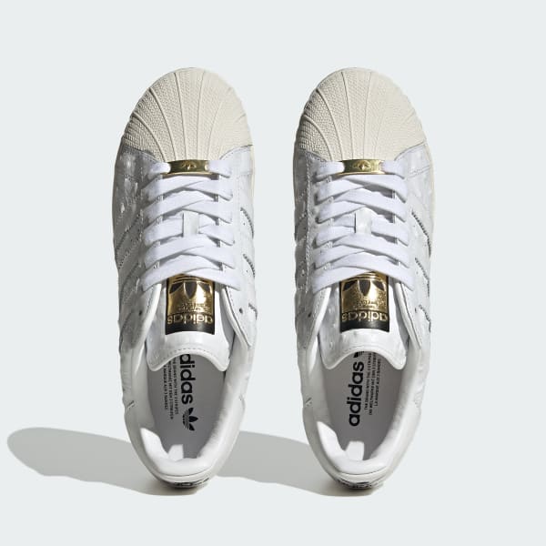 Adidas Superstar Womens Shoes Floral Footwear White/Gold Metallic