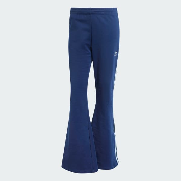 Black adidas pants with blue stripes discount