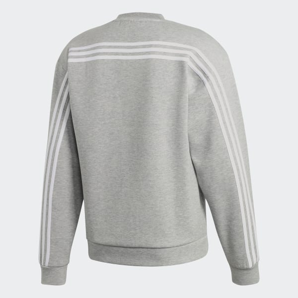 Grey Must Haves 3-Stripes Crew Sweatshirt FWQ72