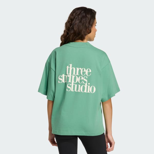Green 3-Stripes Studio T-Shirt