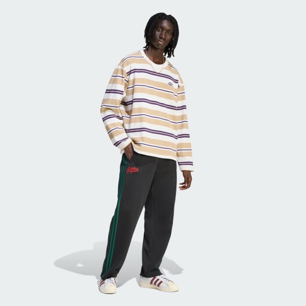 Blanco PLAYERA 90s ALTERNATIVE SPORT STRIPE DE TEJIDO WAFFLE DE MANGA LARGA