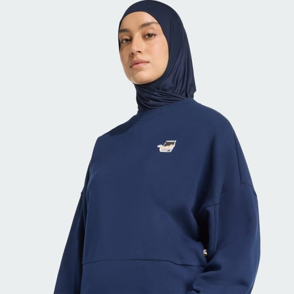 adidasパーカー adidas Cat Patch Graphic Sweatshirt - Blue | Free Shipping with