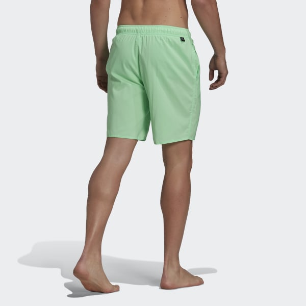 Zielony Classic-Length Solid Swim Shorts Z4546