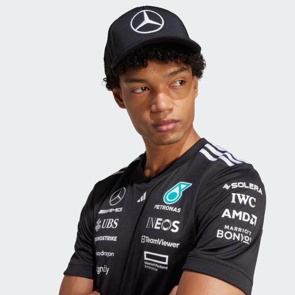 Black MERCEDES - AMG PETRONAS FORMULA ONE TEAM SNAPBACK STAR TRUCKER CAP