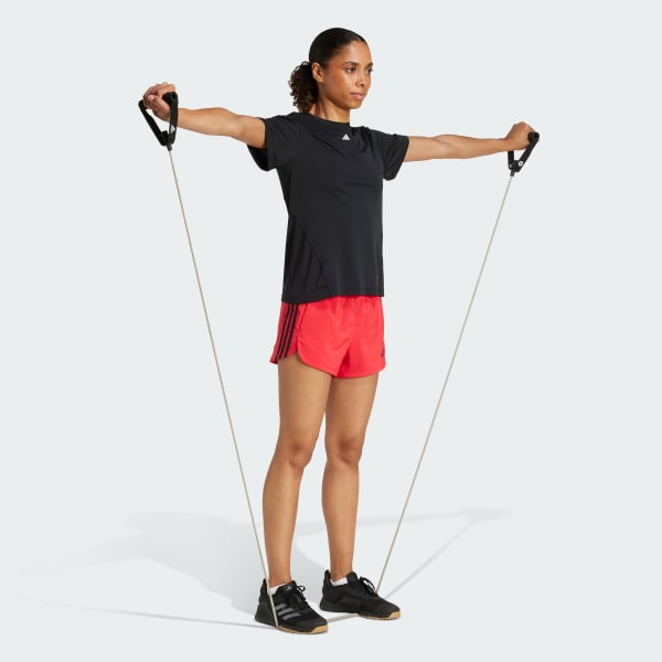 Rouge Short de training taille haute Pacer 3 bandes