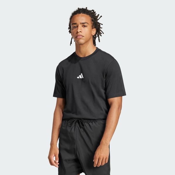 Black Essentials Small Logo Single Jersey Tee