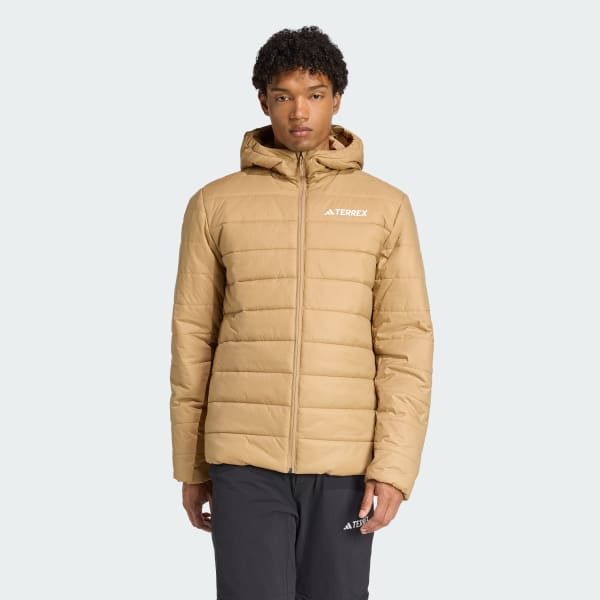 hnedá Prešívaná bunda s kapucňou Terrex Multi Essentials CLIMAWARM