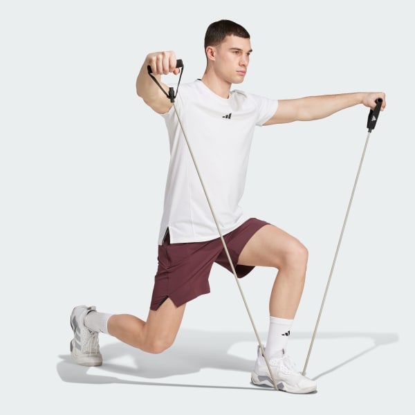 สีแดงเบอร์กันดี กางเกงออกกำลังกายขาสั้น Designed for Training