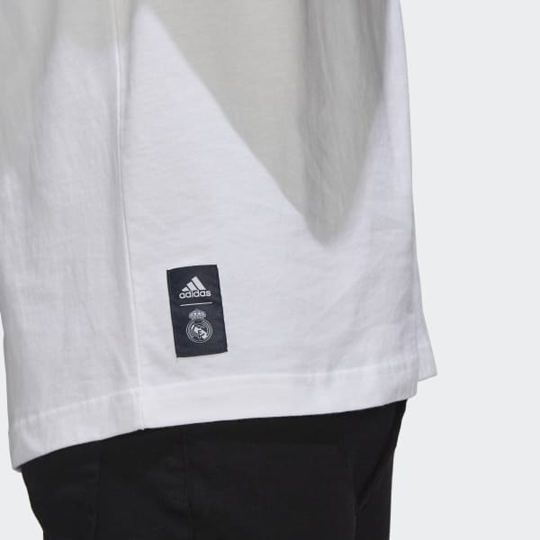 Blanco Polera Estampada Real Madrid BW196
