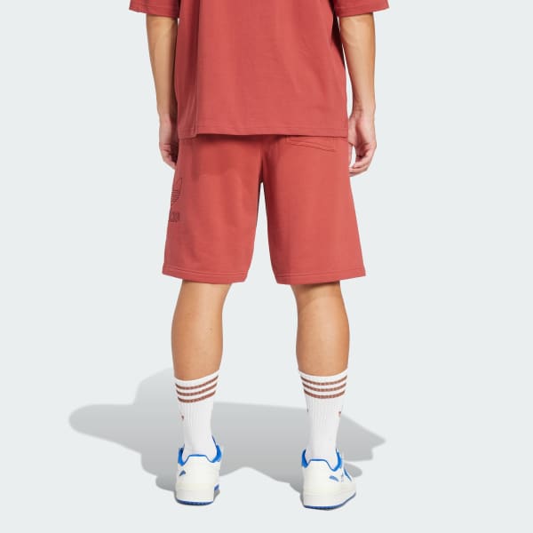 adidas Adicolor Outline Trefoil Shorts - Red | Free Shipping