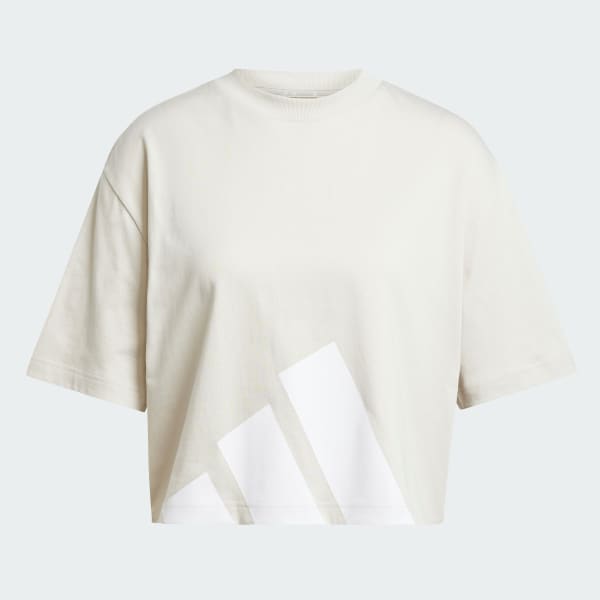 Beige Playera Essentials Boyfriend Logo Grande