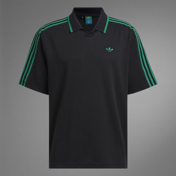 メンズオリジナルス ROLLING LINKS 長袖ニットポロ adidas Rolling Links Long Sleeve Polo Shirt - Black | Free