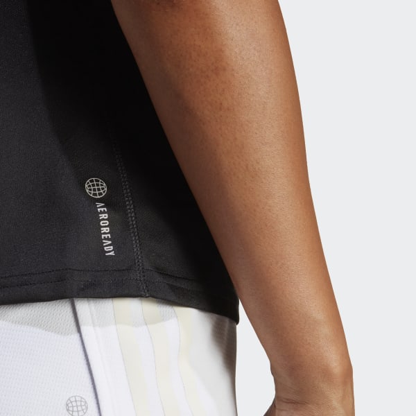 Czerń Run Icons 3-Stripes Low-Carbon Running Tee