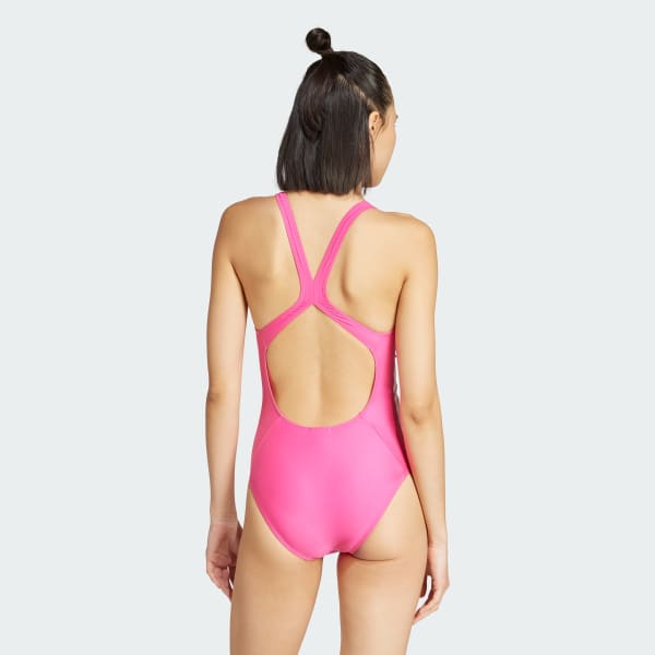 Rosa Traje de Natación 3 Franjas C-Back