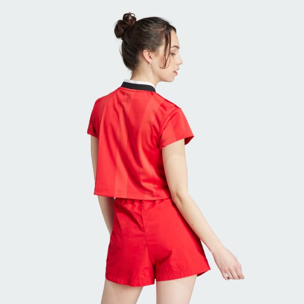 Rood Tiro Colorblock Crop T-shirt
