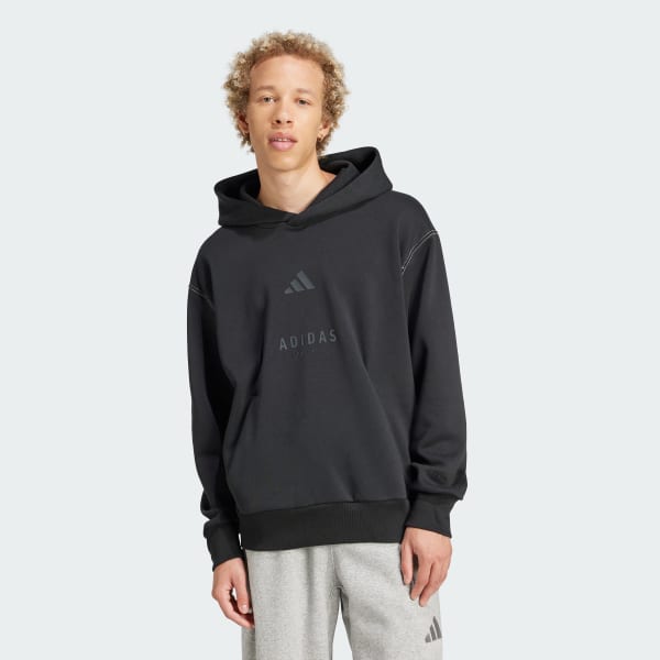 adidas ALL SZN Fleece Graphic Hoodie - Black | Free Shipping