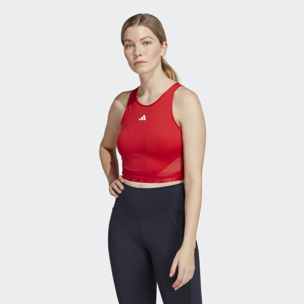 adidas AEROREADY Hyperglam Crop Tank Top - Red