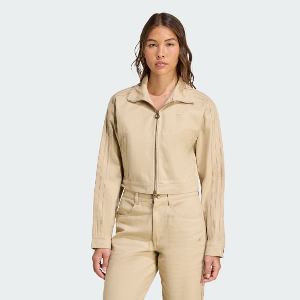 Krem Track Top Crop Twill Firebird