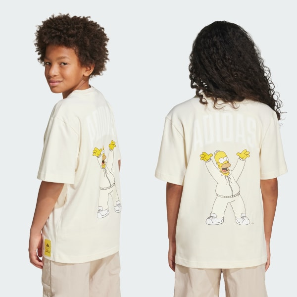 Blanc T-shirt graphique The Simpsons Enfants