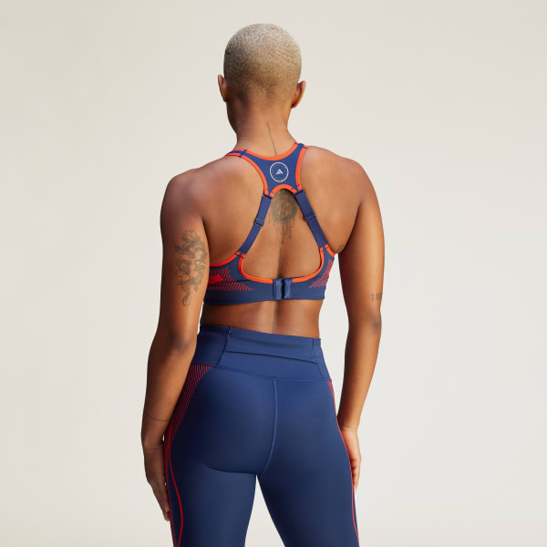 Blauw adidas by Stella McCartney TruePace High Support Sportbeha