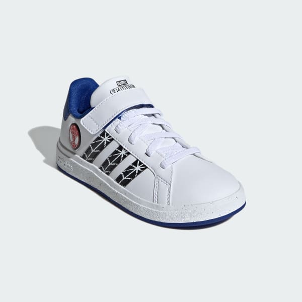 White ADIDAS MARVEL GRAND COURT SPIDER-MAN SHOES KIDS