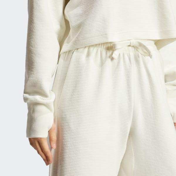 adidas ALL SZN Rib 7/8-Length Wide Leg Joggers - White