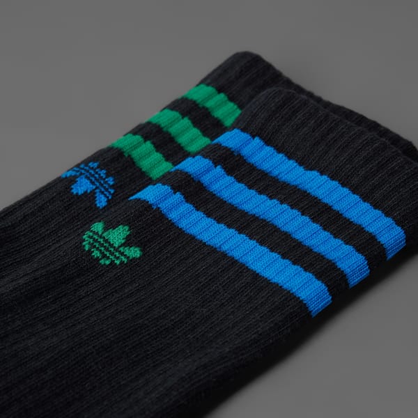 Black Rolling Links Crew Socks