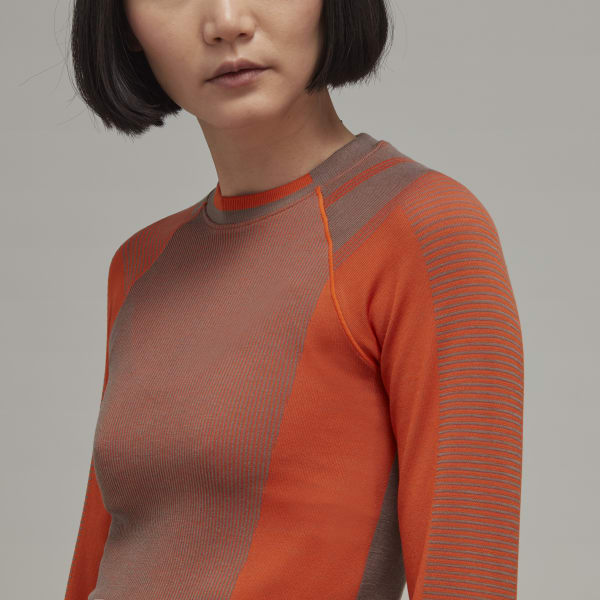 Brun Y-3 Classic Seamless Knit Long-Sleeve Top N5735