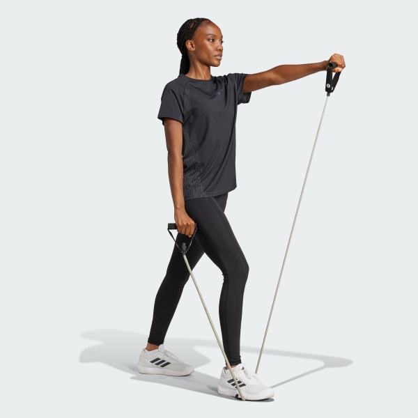 Svart Seamless Knitted T-skjorte