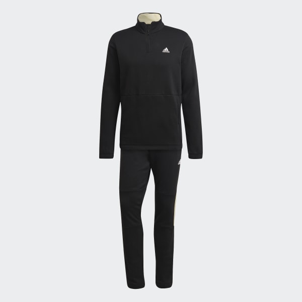 Black 1/4 Zip Fleece Track Suit SS510