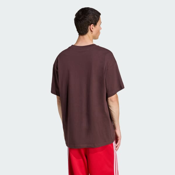Marron T-shirt incurvé adidas Trefoil Logo GFX